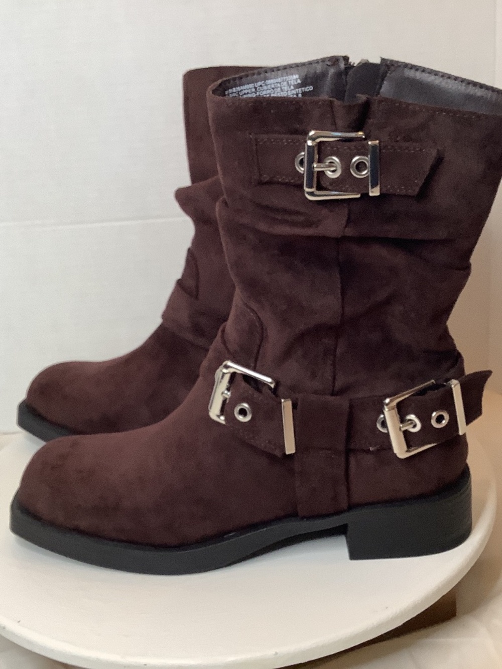 NWT No Boundaries suede Brown Moto Calf Boots - Picture 3 of 17